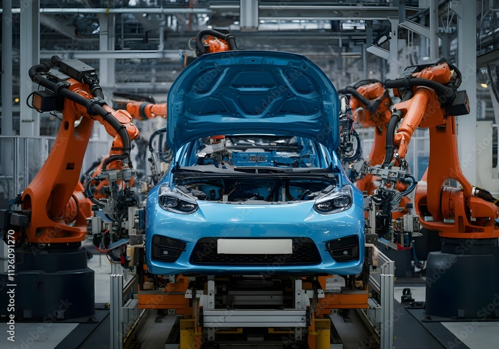 Automated Vehicle Assembly in a Factory Automated Vehicle Assembly in a Factory