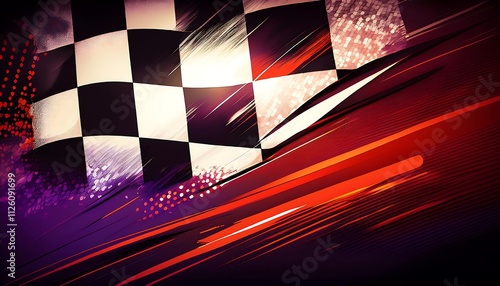 Abstract design featuring a checkered racing flag. photo