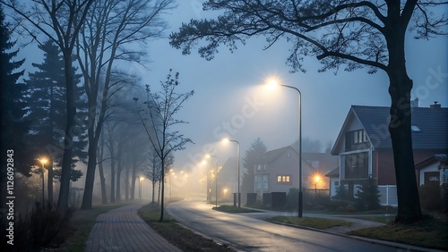 fog in village , village morning nature view village farmer in fog morning