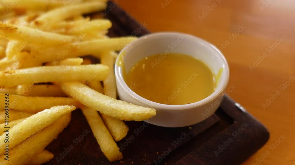 detail shot of French Fries on table detail shot of French Fries on table