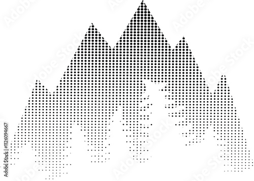mountain dot gradient abstract background pattern vector black art white illustration graphic stipple grain grunge geometric texture vintage shape range design effect noise retro point pointillism ele