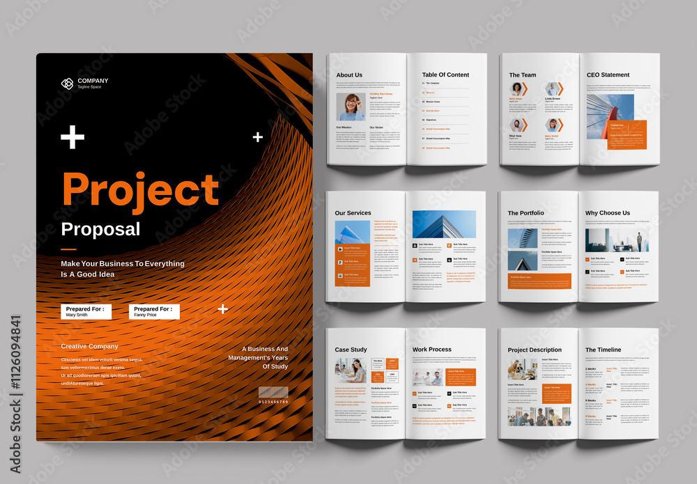 Project Proposal Template Layout Stock Template | Adobe Stock
