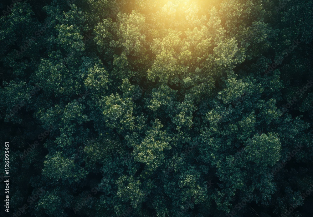 Aerial View of Lush Green Forest Canopy Under Golden Sunlight Creating a Serene and Peaceful Natural Landscape Scene in the Heart of Nature Aerial View of Lush Green Forest Canopy Under Golden Sunlight Creating a Serene and Peaceful Natural Landscape Scene in the Heart of Nature