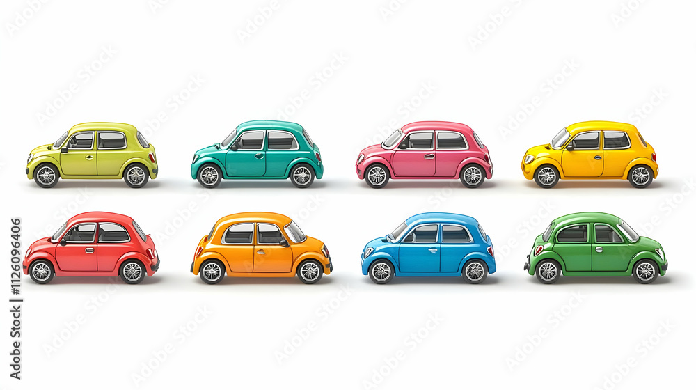 Colorful Classic Cars: A Delightful Row of Retro Vehicles Colorful Classic Cars: A Delightful Row of Retro Vehicles