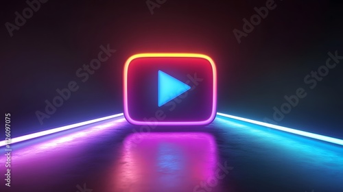 a led neon youtube button for a gaming channel