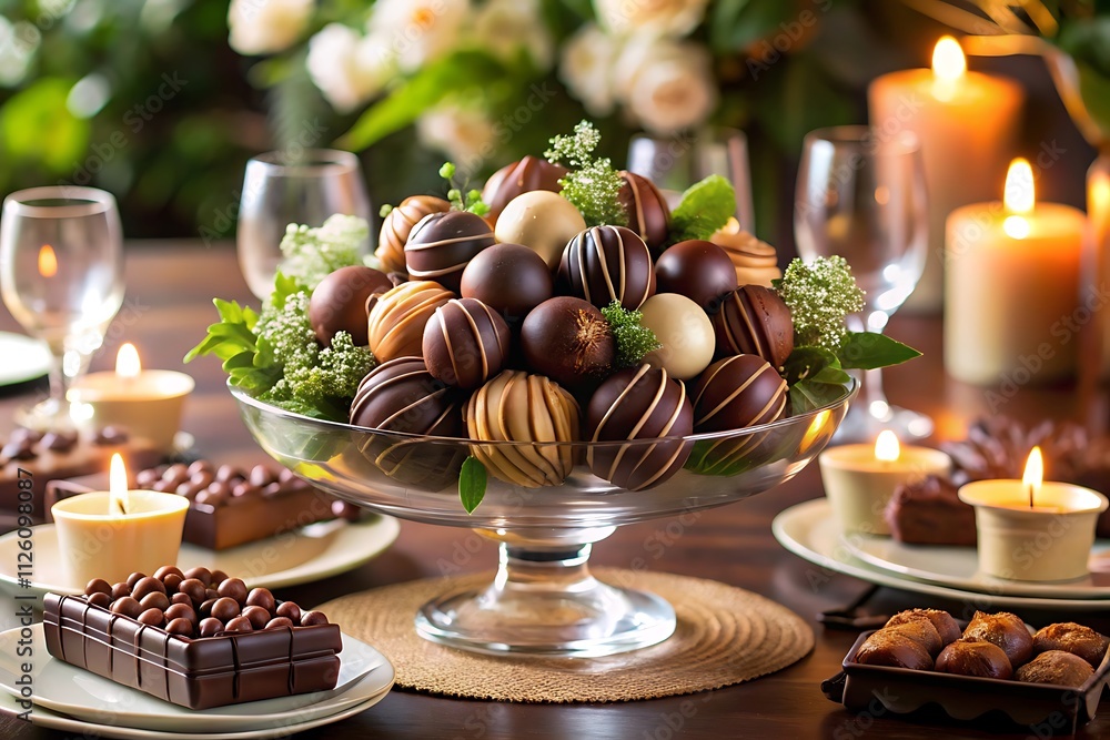 Naklejka premium Chocolate Day Background - Sweet and Romantic Love Theme Design