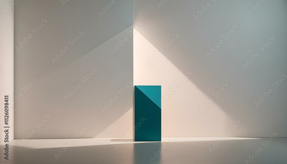 Obraz premium Una pared blanca y lisa con una sombra diagonal que la atraviesa, creando una composición simple y minimalista