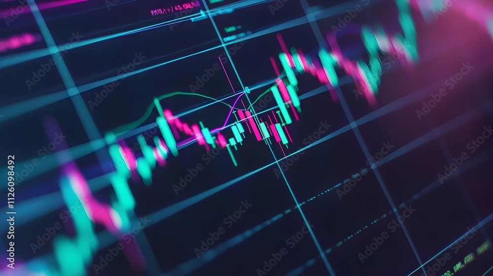 Fototapeta premium Financial Data Chart, Stock Market, Trading Analysis