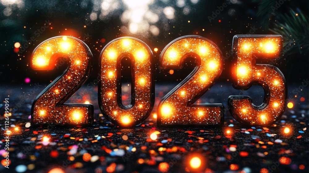 hyper realistic photo of Vibrant New Year 2025 Digital Illustration with 3D Gradient Numbers hyper realistic photo of Vibrant New Year 2025 Digital Illustration with 3D Gradient Numbers