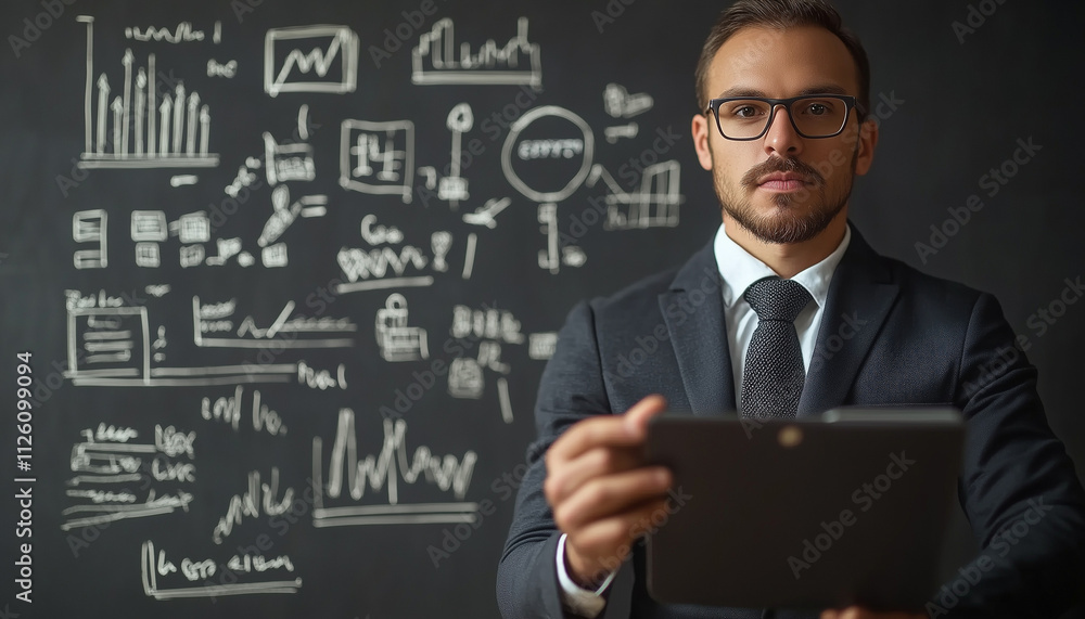 professional person with chart. consultant giving a presentation on business development professional person with chart. consultant giving a presentation on business development