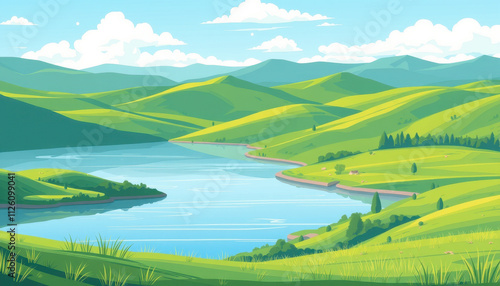 Wallpaper Mural Serene Lakeside Mountain Landscape Under a Summer Sky Torontodigital.ca