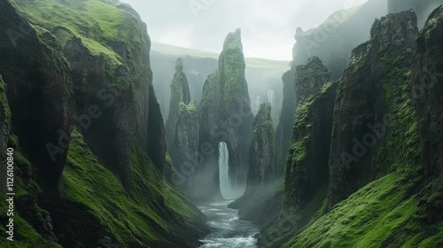 Fjadrargljufur canyon's summer glory, Iceland photo