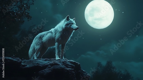 Majestic Wolf Standing 4K Desktop Wallpaper with Stunning Details