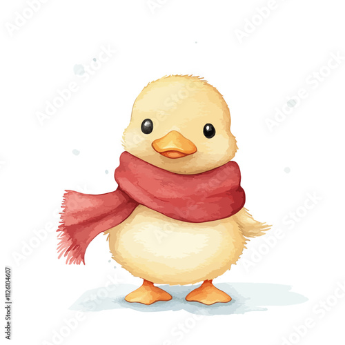 Cute Duckling in Winter Won...