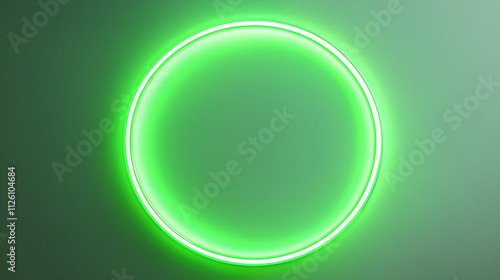 Neon green circle on a white background 