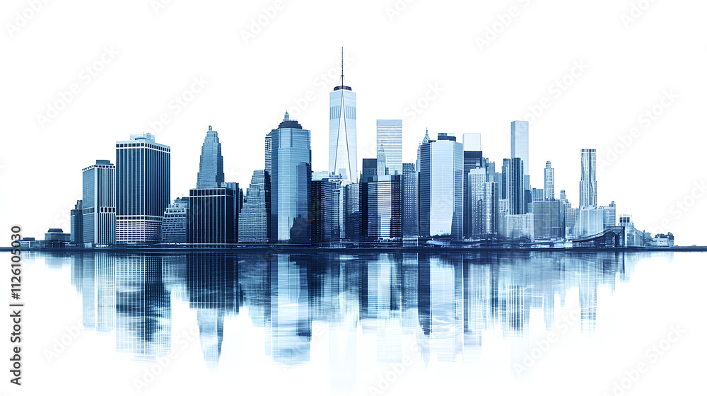 Fototapeta premium New York City skyline isolated on white background