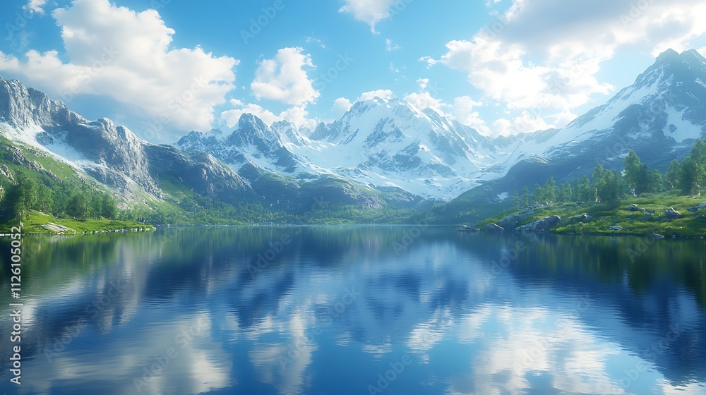 Beautiful Mountain Lake Scene Desktop Wallpaper for Relaxing Atmosphere Beautiful Mountain Lake Scene Desktop Wallpaper for Relaxing Atmosphere