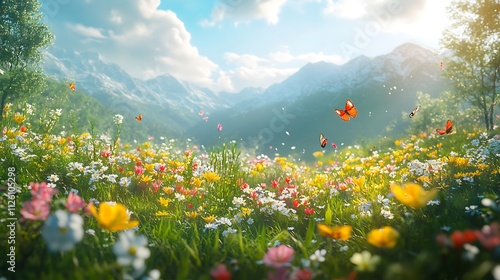 Immersive Serene Meadow 4K Desktop Wallpaper for Nature Lovers