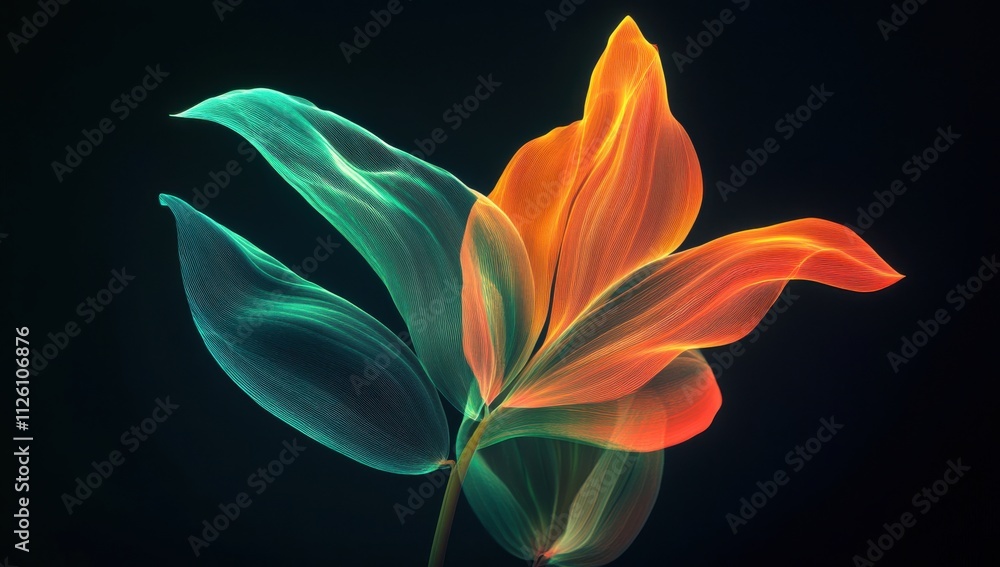 Ethereal Flower Design with Fluid Lines in Vibrant Colors, Representing Beauty and Nature in Abstract Form, Suitable for Various Creative Projects and Designs Ethereal Flower Design with Fluid Lines in Vibrant Colors, Representing Beauty and Nature in Abstract Form, Suitable for Various Creative Projects and Designs
