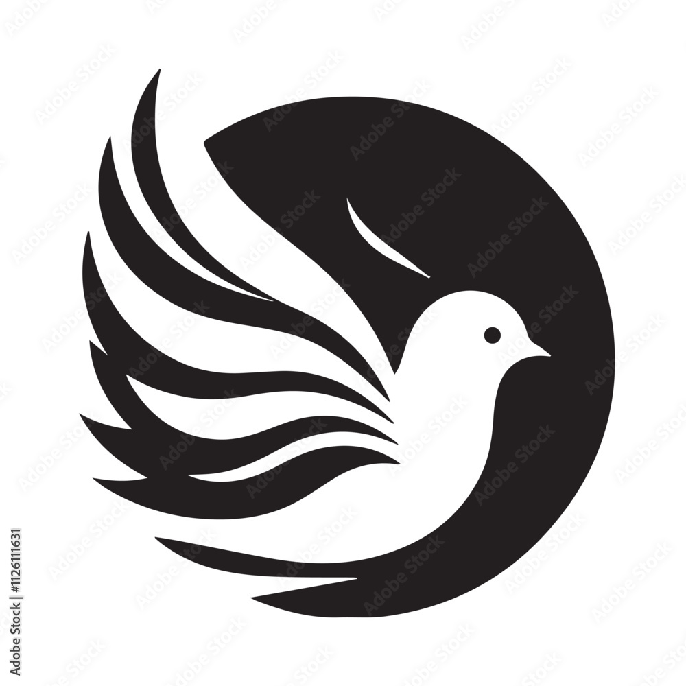 Bird silhouette vector design for logo icon, art illustration, and graphic design on a white background Bird silhouette vector design for logo icon, art illustration, and graphic design on a white background