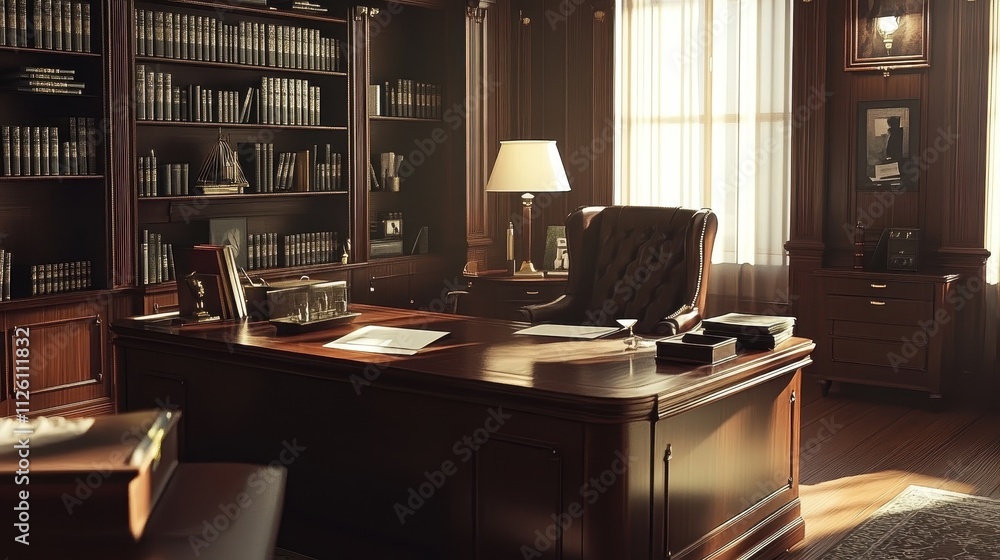 Timeless Elegance: A Cozy Study in Rich Mahogany Timeless Elegance: A Cozy Study in Rich Mahogany