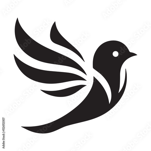 Bird silhouette vector design for logo icon, art illustration, and graphic design on a white background photo