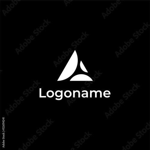 abstract Triangle with half circle logo concept vector icon