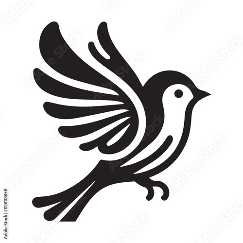 Bird silhouette vector design for logo icon, art illustration, and graphic design on a white background photo