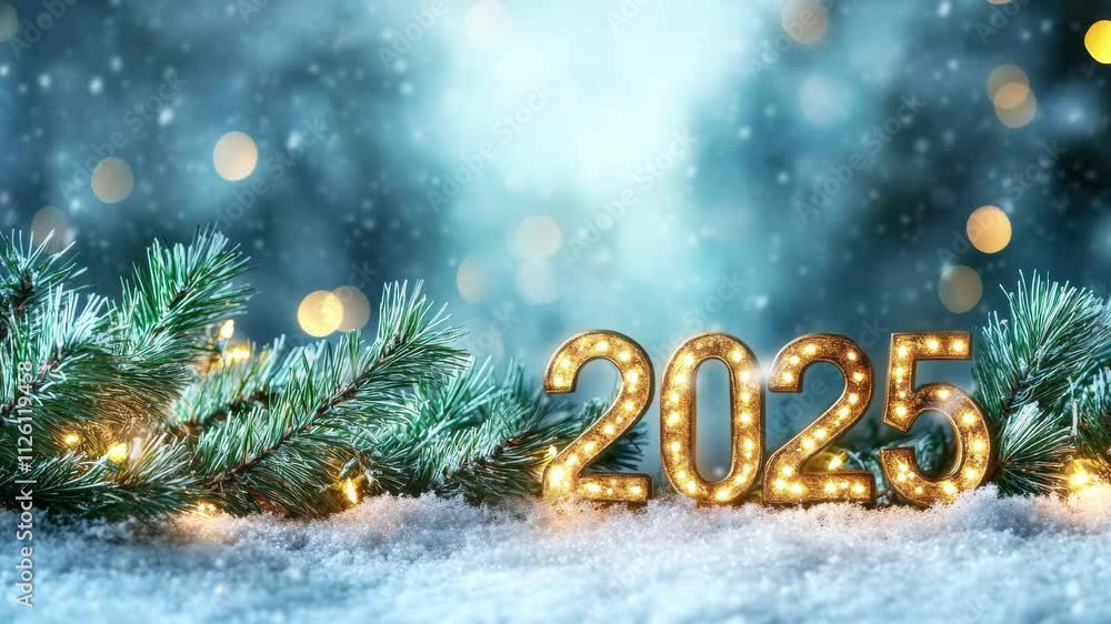 Happy new year and merry christmas concept. New year background with golden number Happy new year and merry christmas concept. New year background with golden number