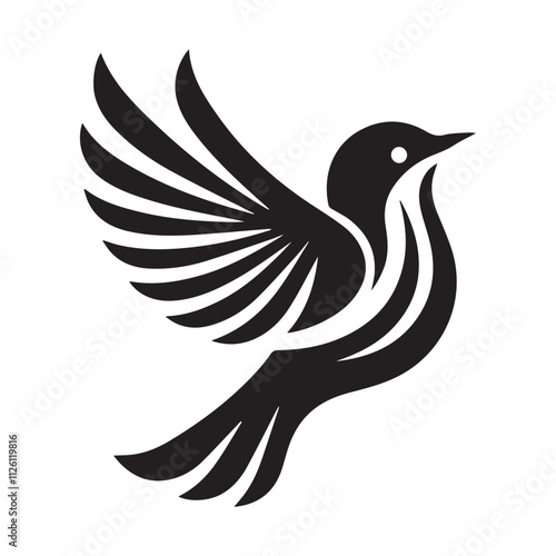 Bird silhouette vector design for logo icon, art illustration, and graphic design on a white background photo