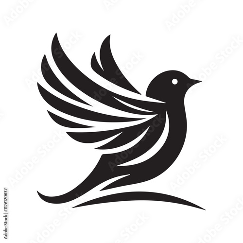 Bird silhouette vector design for logo icon, art illustration, and graphic design on a white background photo