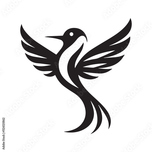 Bird silhouette vector design for logo icon, art illustration, and graphic design on a white background photo