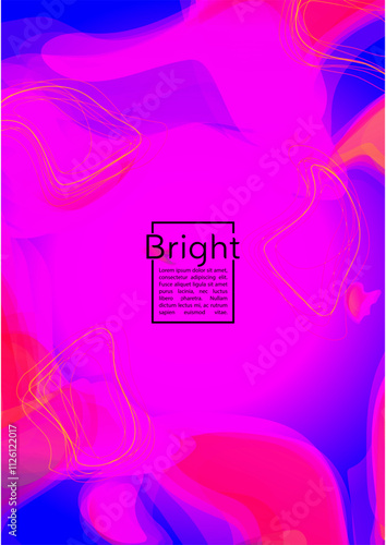 Digital Geometric Cover Design with Gradient and Abstract Lines, Figures for your Business. Page Fluid Rainbow Poster Design, Gradient Effect for Event.