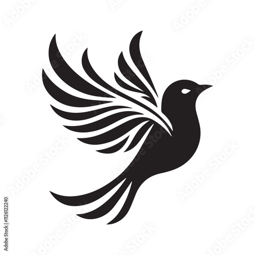 Bird silhouette vector design for logo icon, art illustration, and graphic design on a white background photo