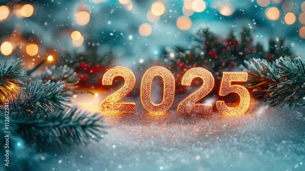 Happy new year and merry christmas concept. New year background with golden number Happy new year and merry christmas concept. New year background with golden number