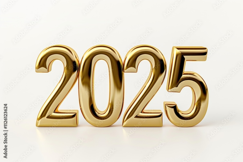 Golden 2025 numbers illustration Golden 2025 numbers illustration