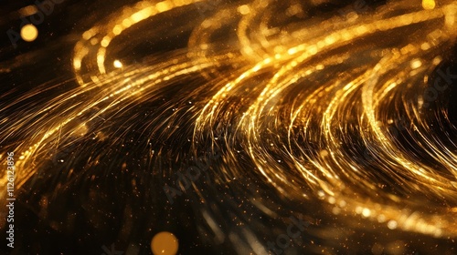 Golden Abstract Swirls: A Luxurious Visual Symphony photo