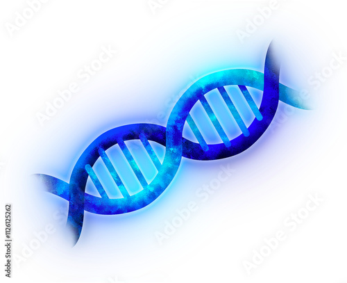 glowing DNA structure isolated from background