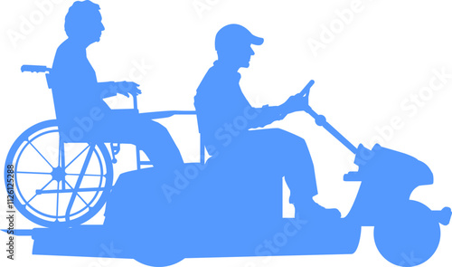 traveler silhouette with luggage