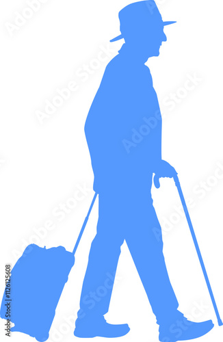 traveler silhouette with luggage