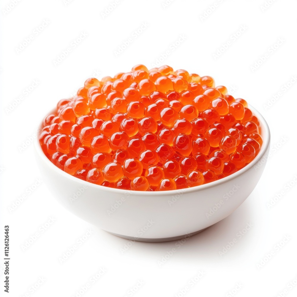 red caviar in a bowl isolated on white red caviar in a bowl isolated on white