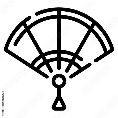 Elegant Decorative Hand Fan Icon