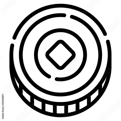Minimalist Design of a Circular Coin Icon