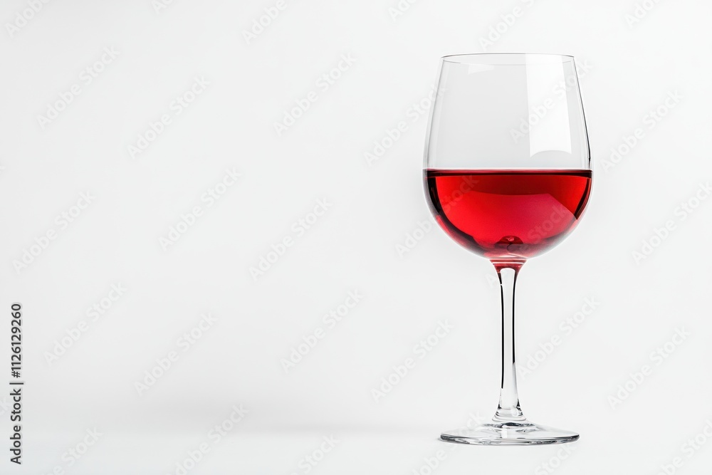 A clear glass of red wine on a minimalist background. A clear glass of red wine on a minimalist background.
