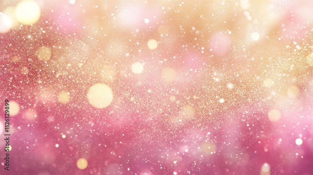 Shimmering pink golden background, dreamy bokeh lights, festive sparkle, soft glitter pattern Shimmering pink golden background, dreamy bokeh lights, festive sparkle, soft glitter pattern