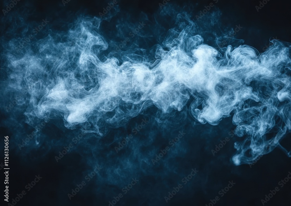 Smoke on a black background, white smoke on a dark background Smoke on a black background, white smoke on a dark background