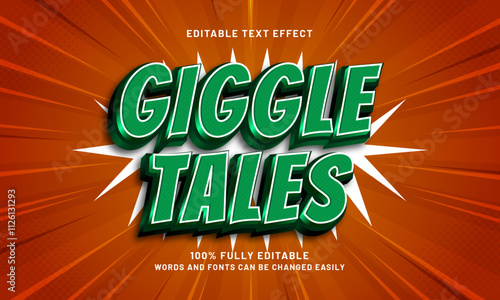 giggle tales editable text effects with a comic and game theme