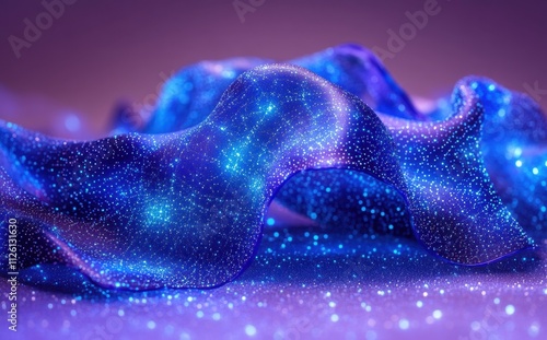 Wallpaper Mural Blue and purple ribbons with digital data flowing through them Torontodigital.ca