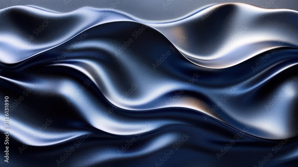 Fototapeta premium White background, 3D rendering of light black waves
