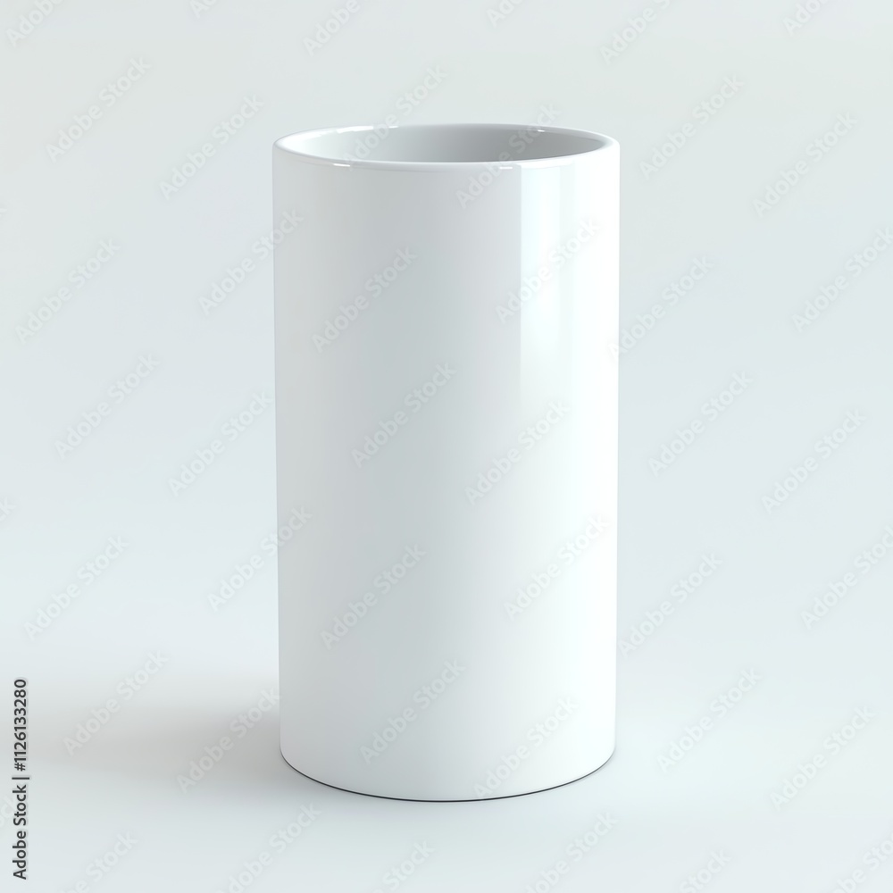 A sleek, white cylindrical vase stands against a minimalistic backdrop, highlighting its modern design and clean lines. A sleek, white cylindrical vase stands against a minimalistic backdrop, highlighting its modern design and clean lines.